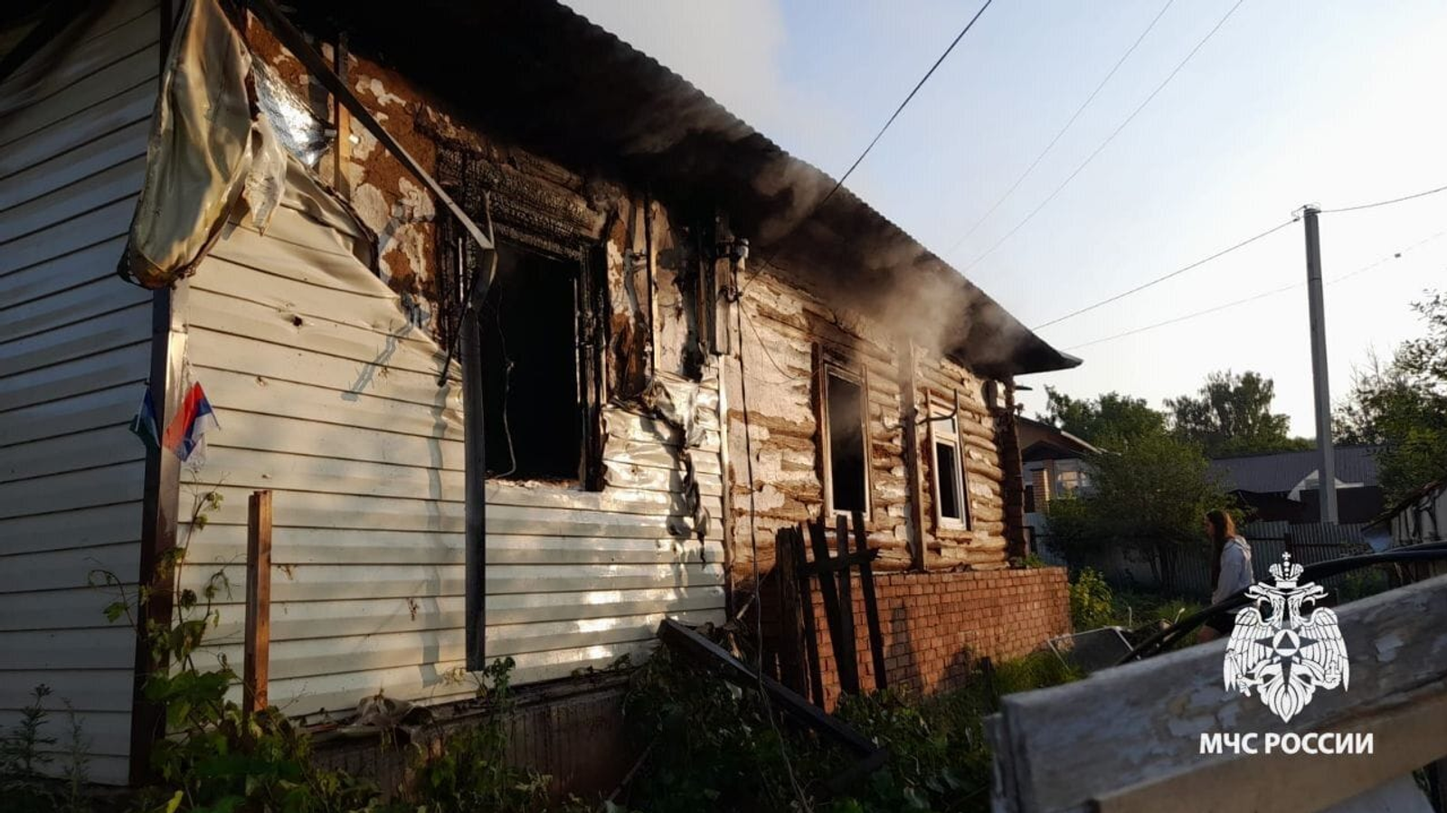 В Башкирии при пожаре пострадал мужчина