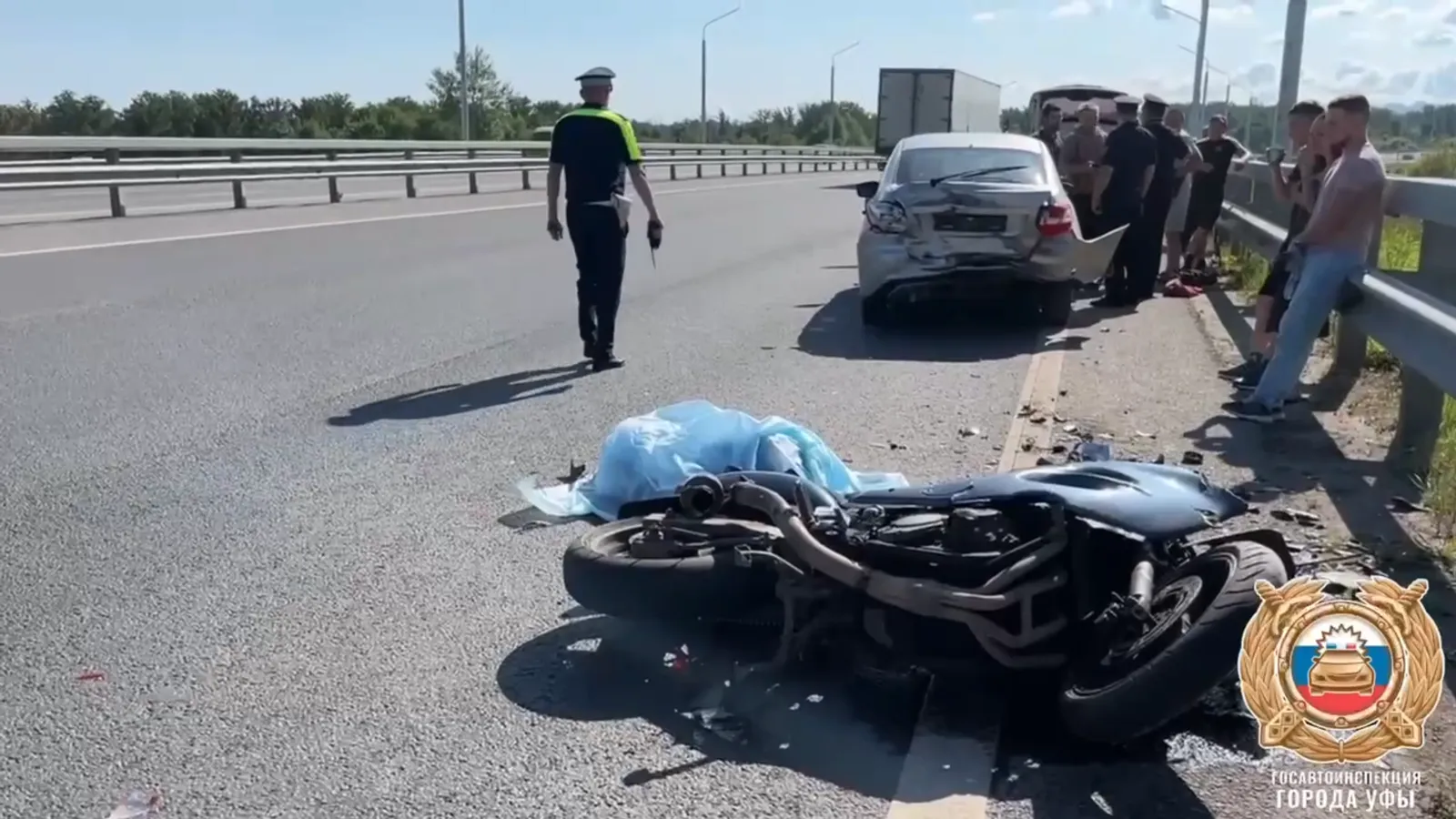 В Уфе на Затонском шоссе разбился мотоциклист