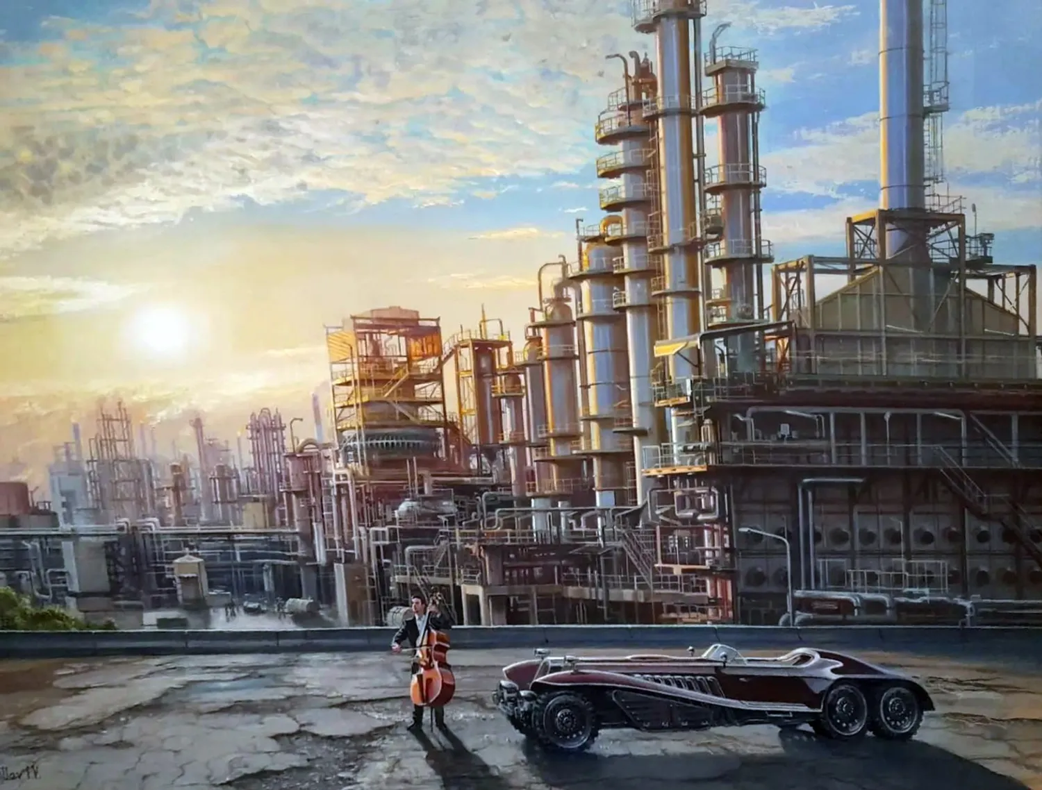Казанская промзона запечатлена на картине художника Игоря Кириллова «Нефтехим блюз».