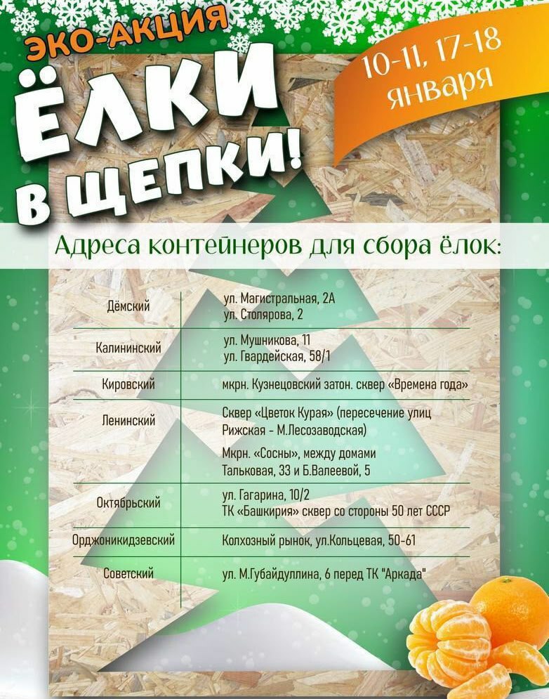 В Уфе стартовала акция по переработке новогодних елей