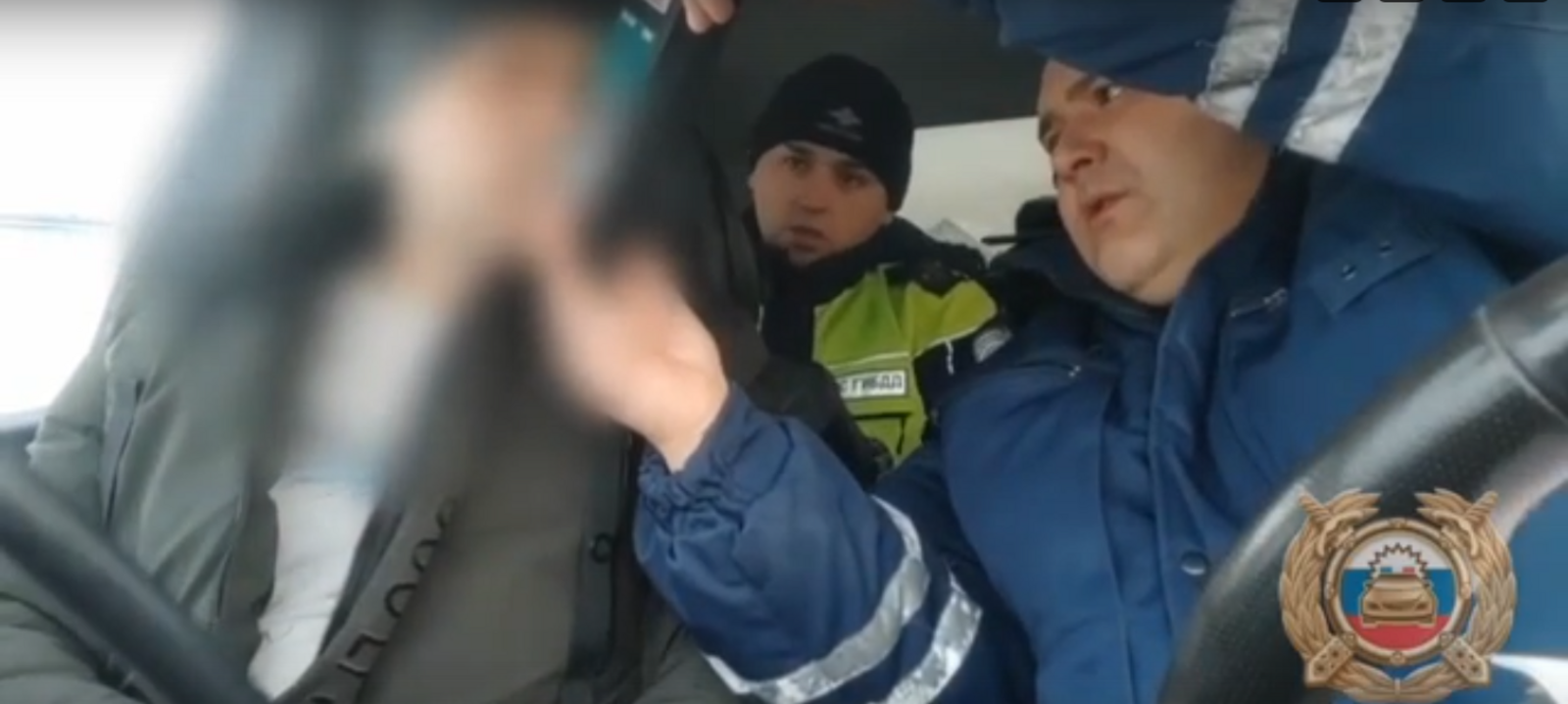 Скриншот видео ГАИ Башкирии.