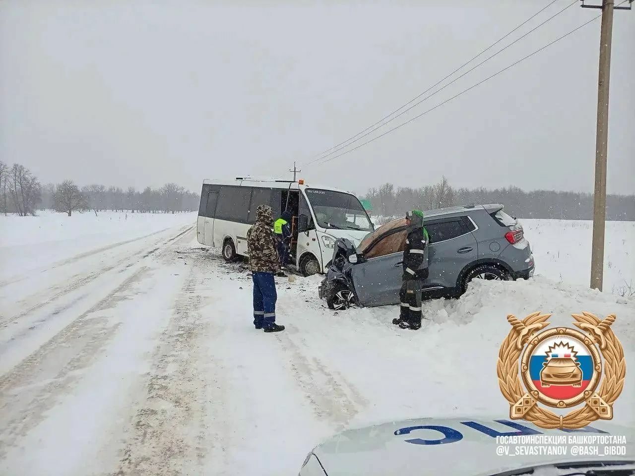 В Башкирии в ДТП с участием вахтового автобуса погиб человек
