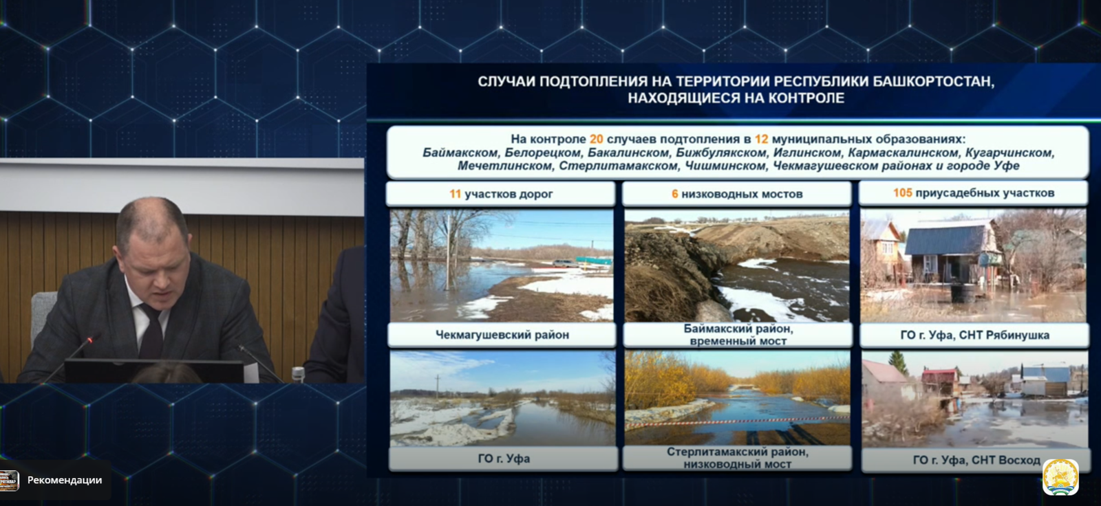 Пик половодья в Башкирии ориентировочно придётся на 15 — 20 апреля