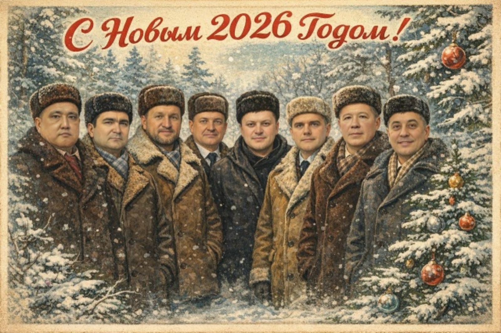 Ратмир Мавлиев поздравил горожан ретро-открыткой, а его попросили убрать снег