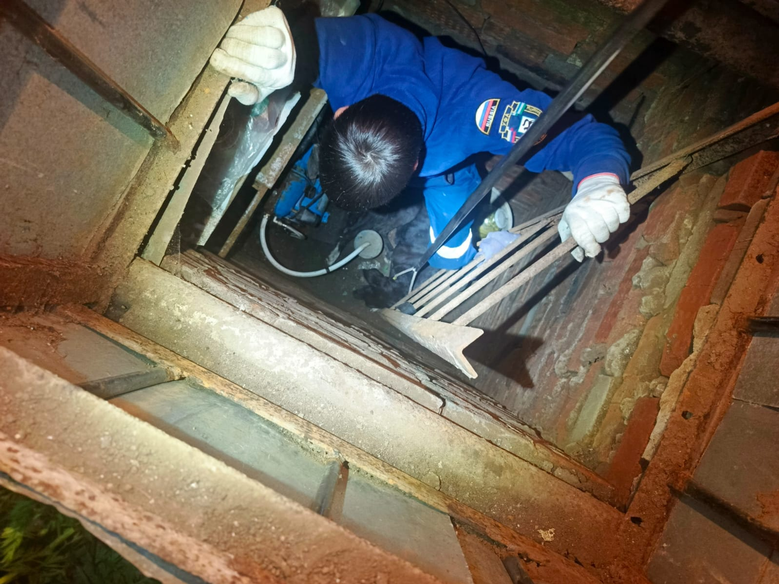 В Уфе собака провалилась в погреб во дворе частного дома