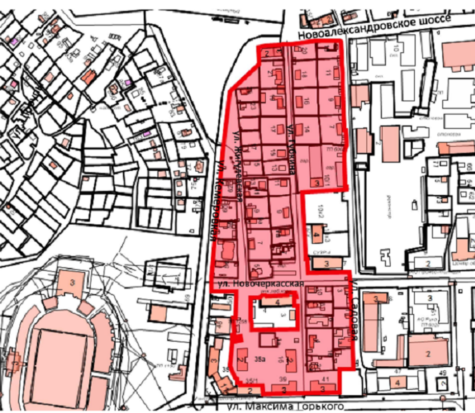 За стадионом «Нефтяник» в Уфе снесут 45 частных домов и четыре многоквартирных