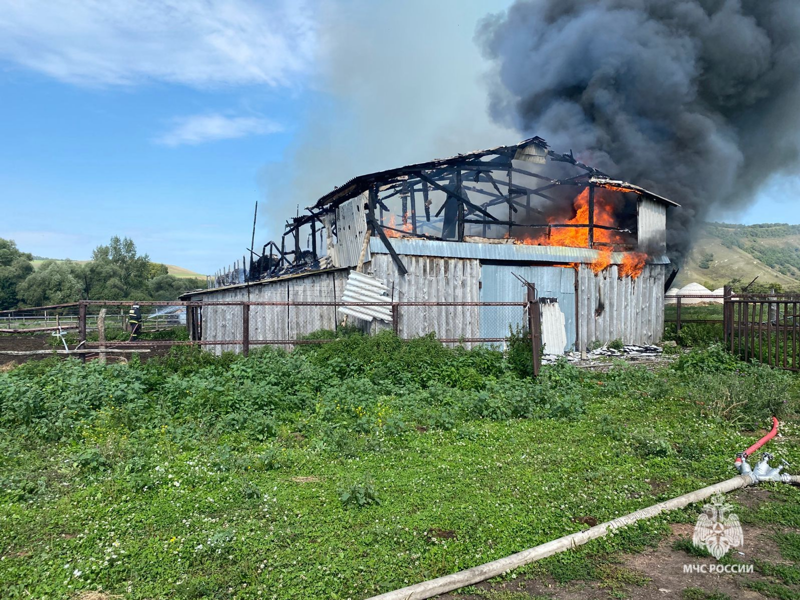 В Башкирии сгорела конюшня