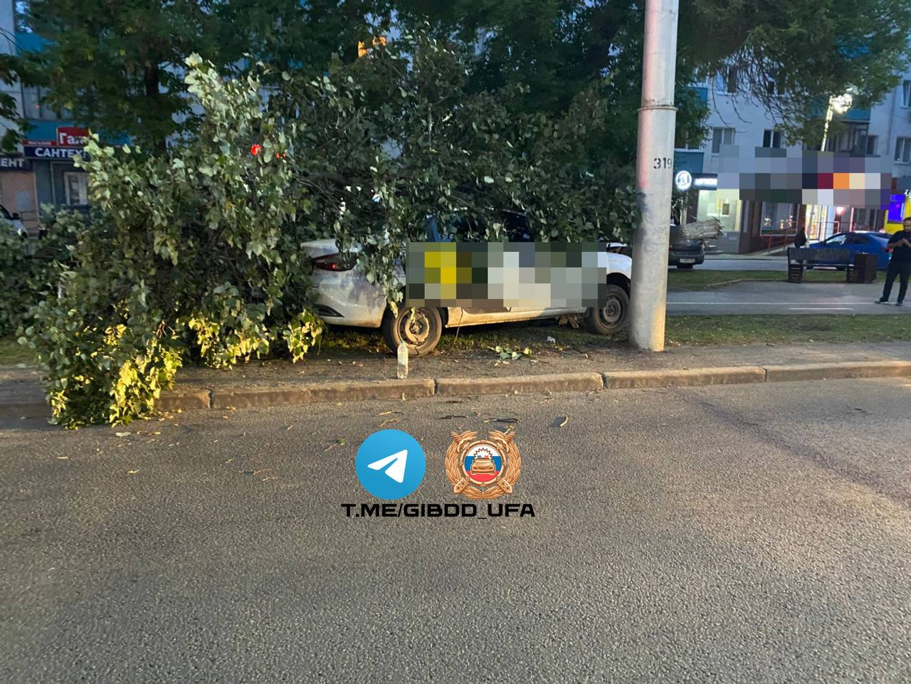 В Уфе водитель и пассажирка «Весты» госпитализированы после наезда на дерево