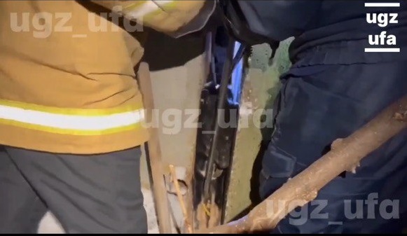 В Уфе помогли собаке, застрявшей между гаражами