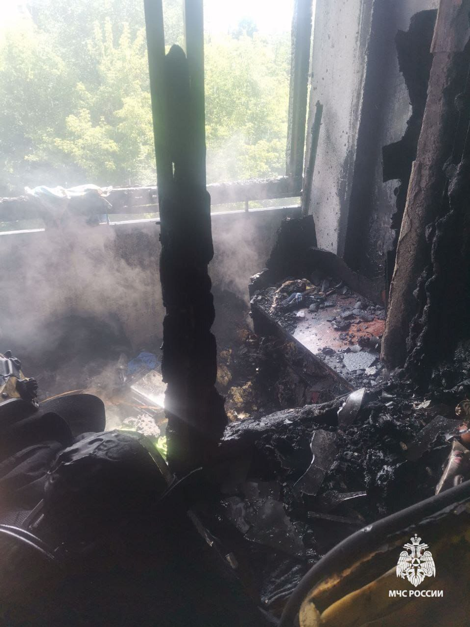 В Уфе сгорела дотла квартира на улице Машиностроителей