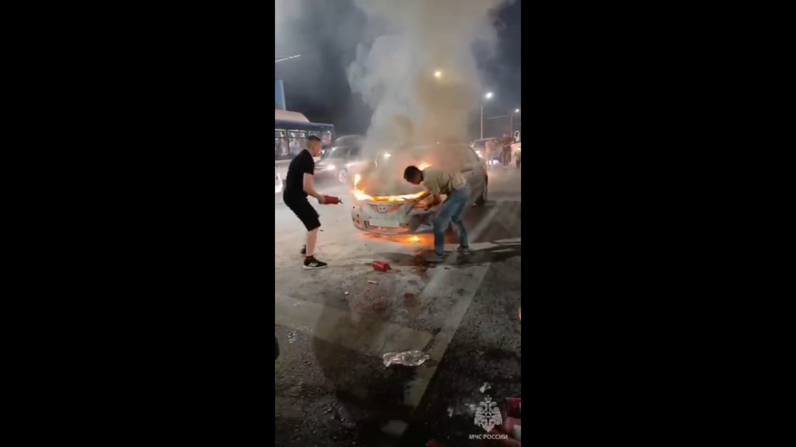 В Уфе сгорел автомобиль