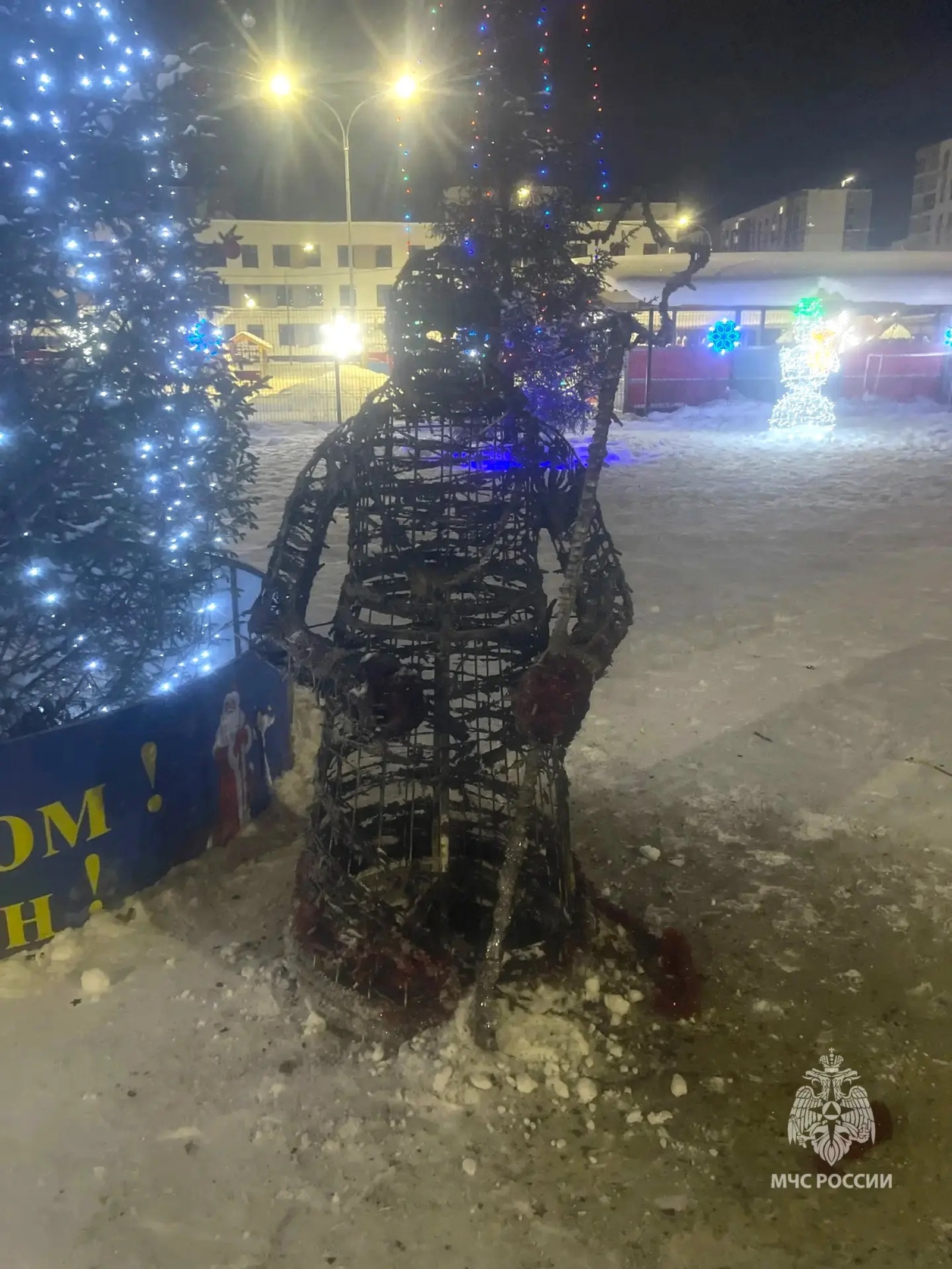 В Уфе сгорел Дед Мороз