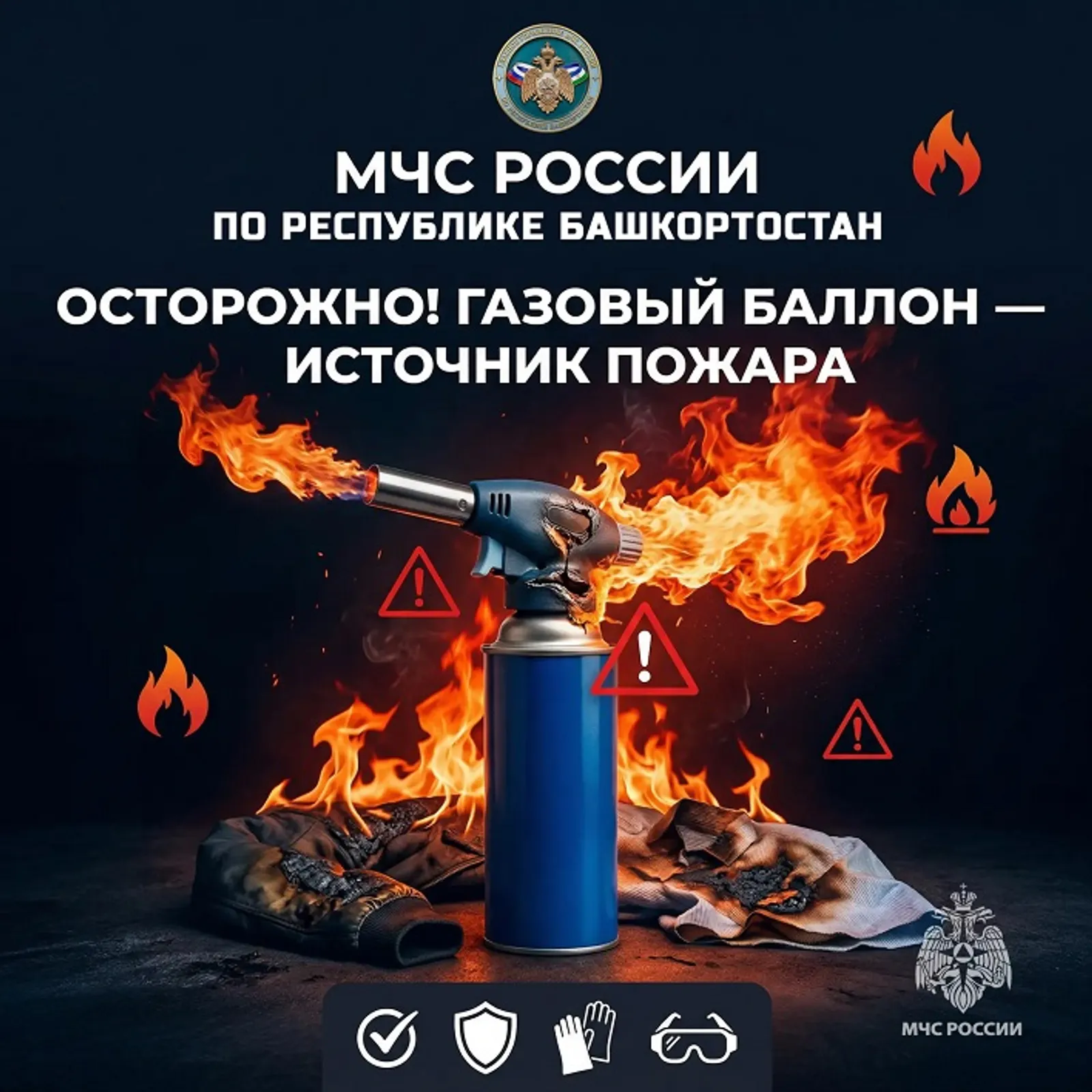 В Башкирии мужчина обгорел из-за неисправного газового баллончика