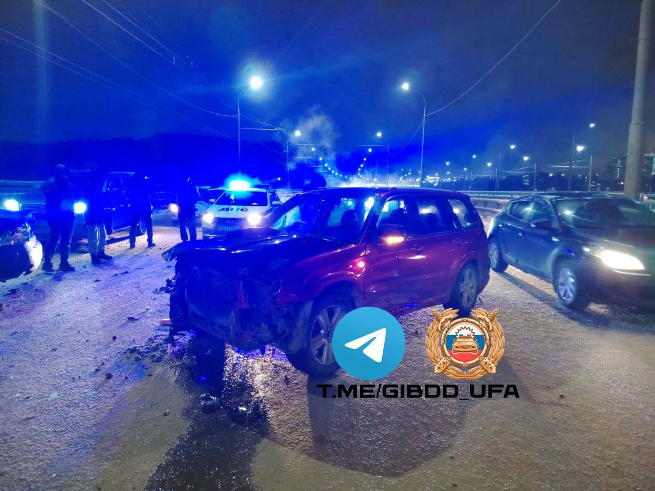 В Уфе столкнулись шесть иномарок