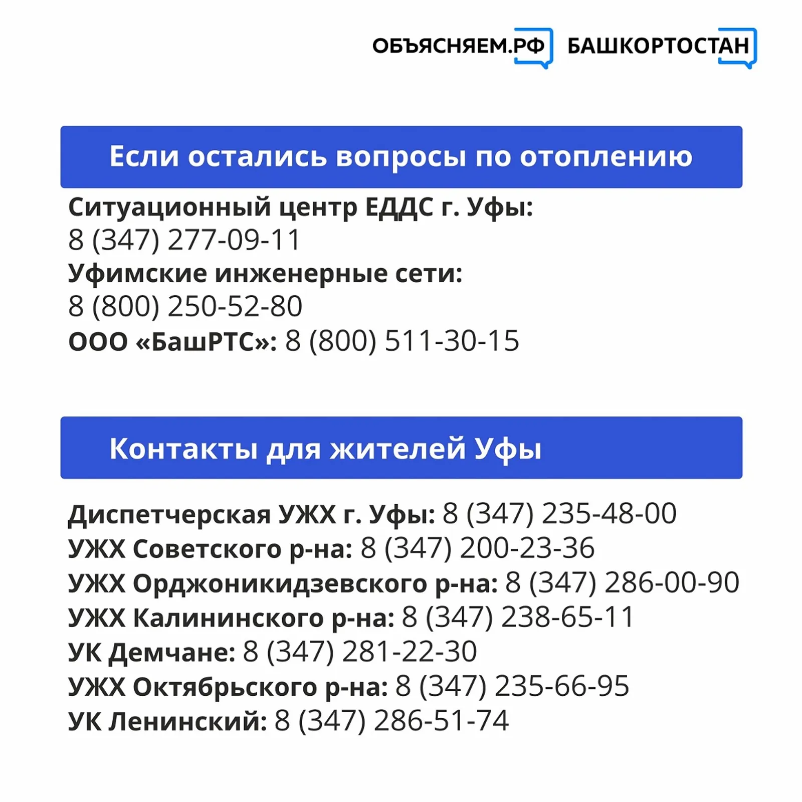 В Башкирии рассказали, куда обратиться при проблемах с отоплением