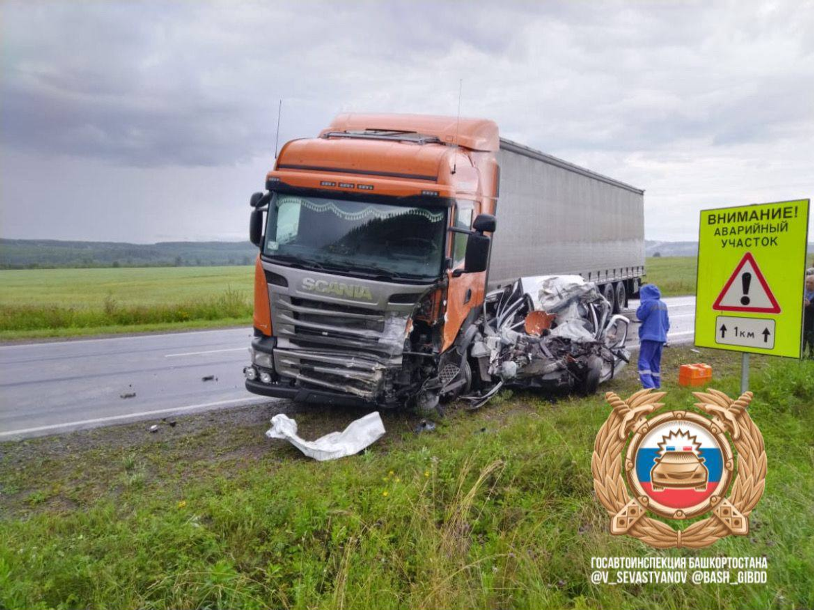 В Салаватском районе Башкирии погиб водитель «Лады Гранты»